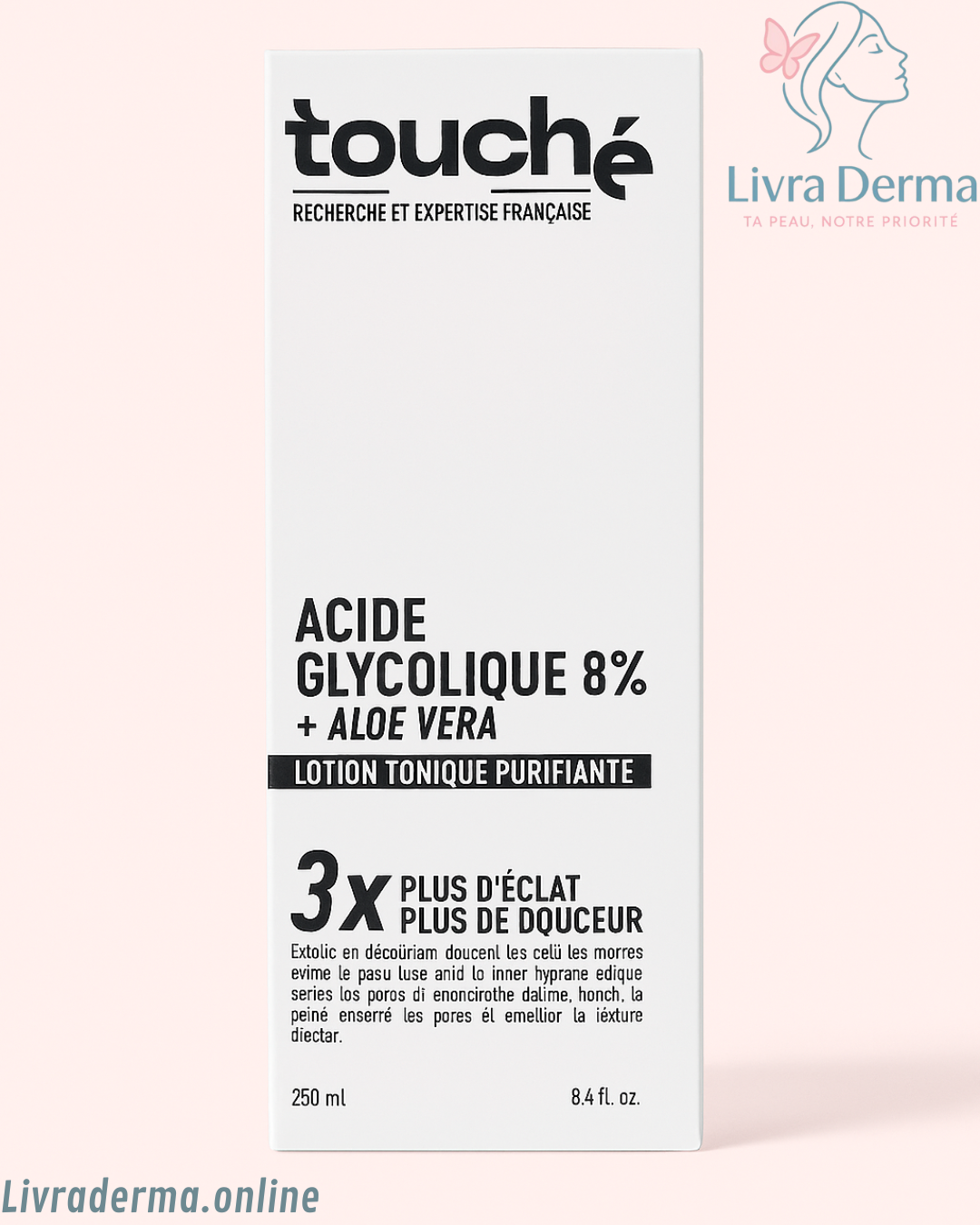 Touché Acide Glycolique 8% + Aloe Vera – 250 ml