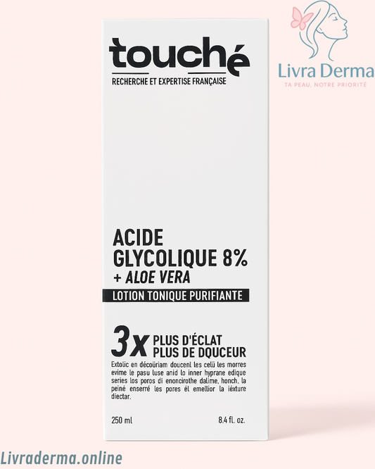Touché Acide Glycolique 8% + Aloe Vera – 250 ml